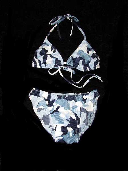 Blue Camo 3 Retro Low Rise Bikini Set Jita Select Bikinis American