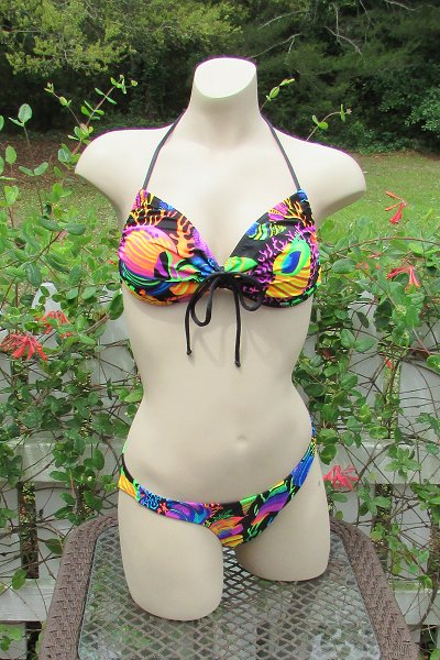 Coral Reef 2 Retro Low Rise Bikini Set Jita Ready Wear Bikinis American Made Custom