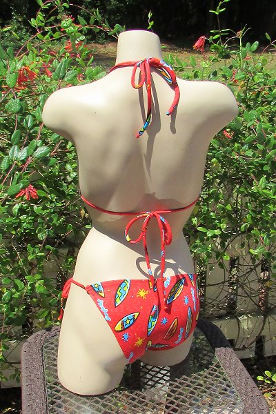 Surfer Girl Sexy String Tie Bikini Set Jita Ready Wear Bikinis American Made Custom