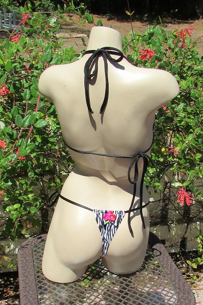 Floral Zebra Stringtini Bikini Set Jita Ready Wear Bikinis American Made Custom Handcrafted